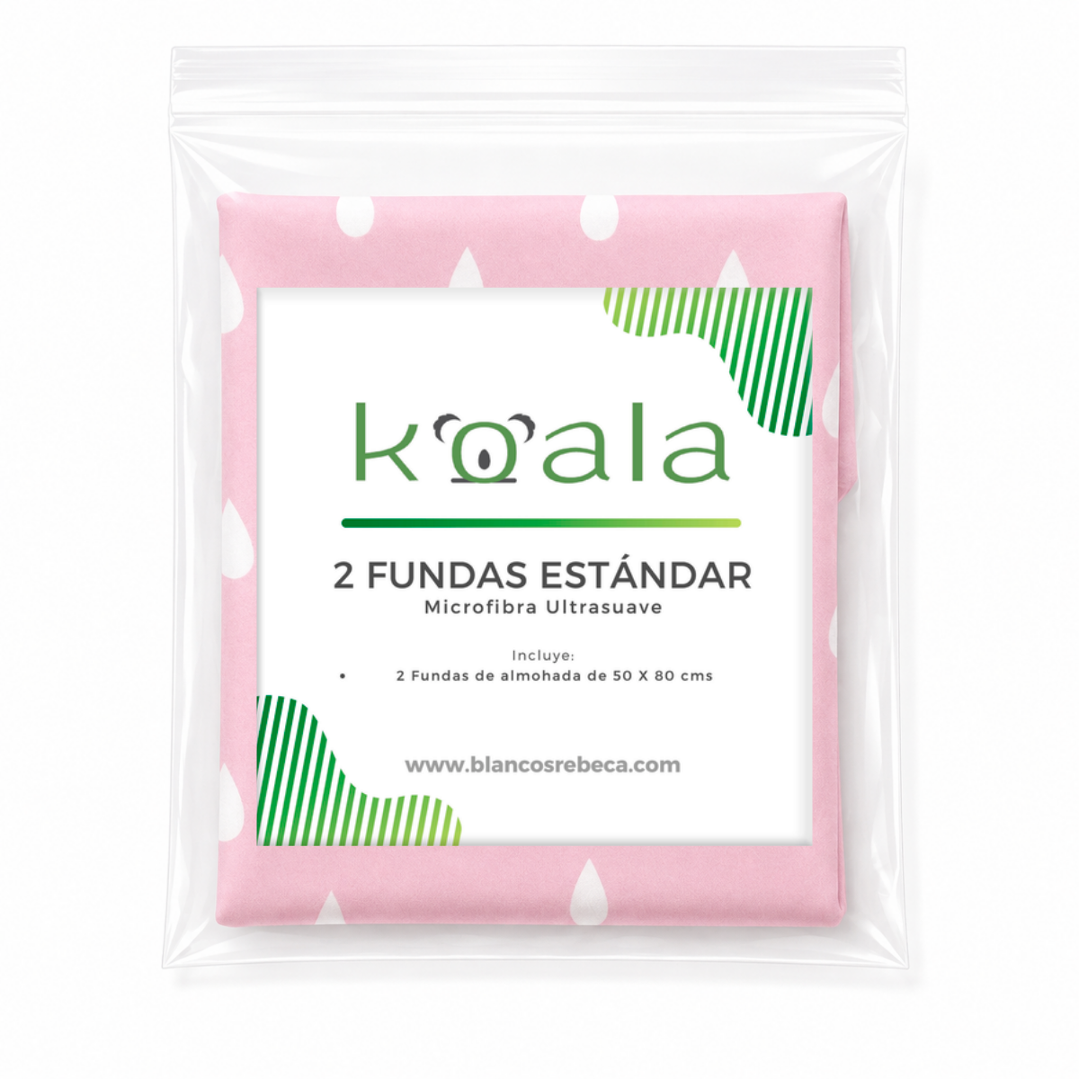 Par de Fundas de Almohada Koala Estampada -Color y tamaño a Elegir