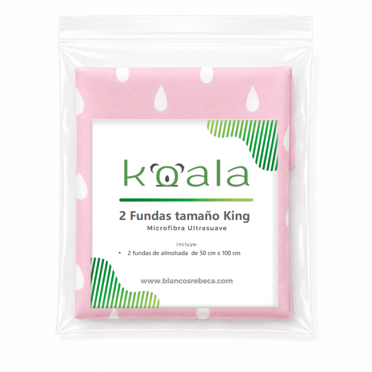 Par de Fundas de Almohada Koala Estampada -Color y tamaño a Elegir
