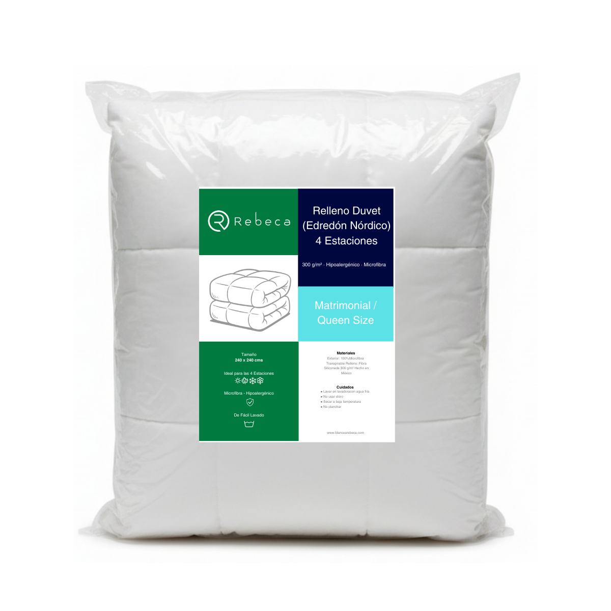 Relleno Duvet 4 Estaciones - Edredón Nórdico - Microfibra - Rebeca - Tamaño a Elegir