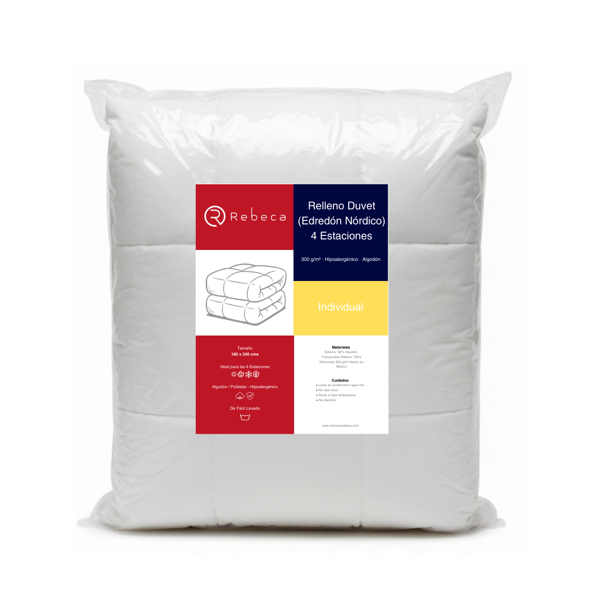 Relleno Duvet 4 Estaciones - Edredón Nórdico - Algodón - Rebeca - Tamaño a Elegir