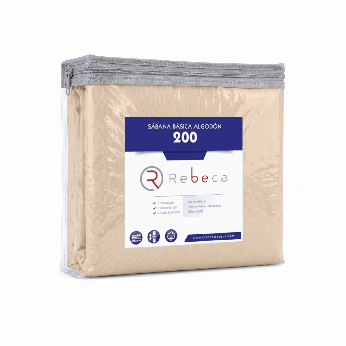 Juego de Sábanas Básica Algodón Percal 200 -Tamaño y color a elegir