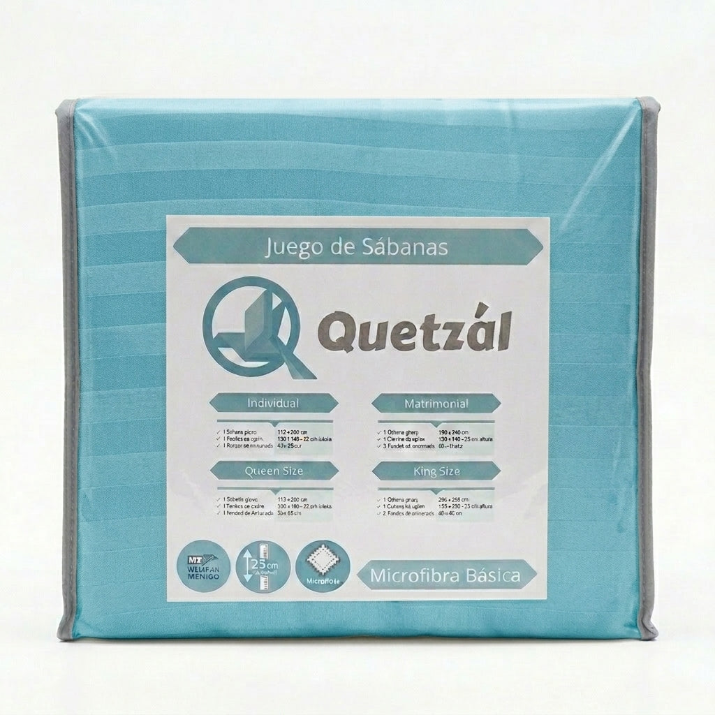 Juego de Sábanas Microfibra Suave Quetzal