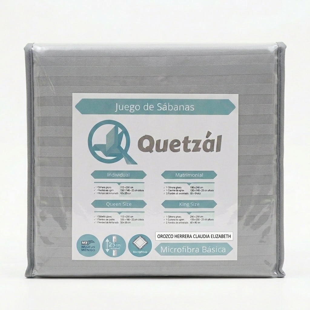 Juego de Sábanas Microfibra Suave Quetzal