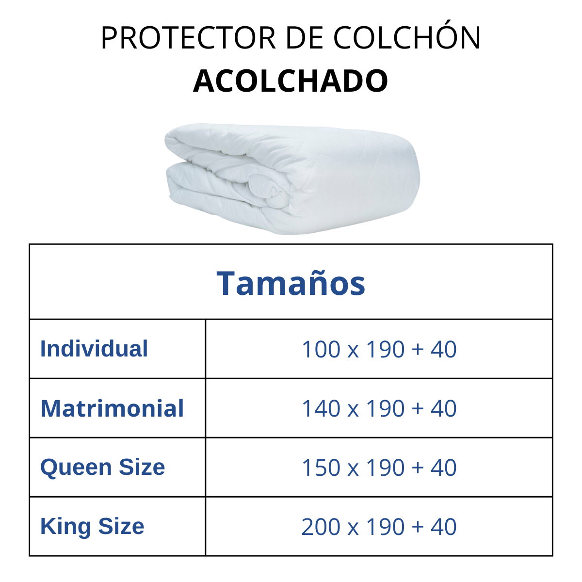 Protector de Colchón Acolchado Modelo Rombos (Rebeca Basic) Tamaño a Elegir