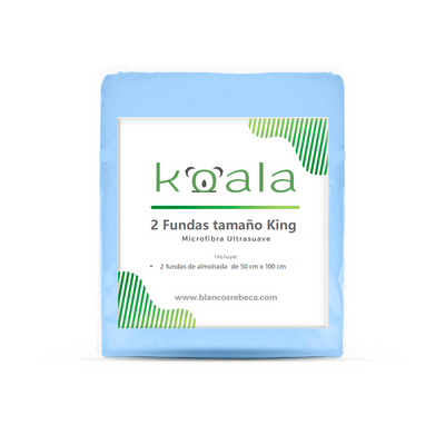 Par de Fundas de Almohada Koala Tamaño King Size -Color a Elegir