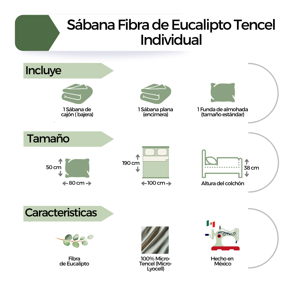 Juego de Sábanas Tencel - Fibra de Eucalipto Ultra-fresco y Ultra-suave - Tamaño y Color a Elegir