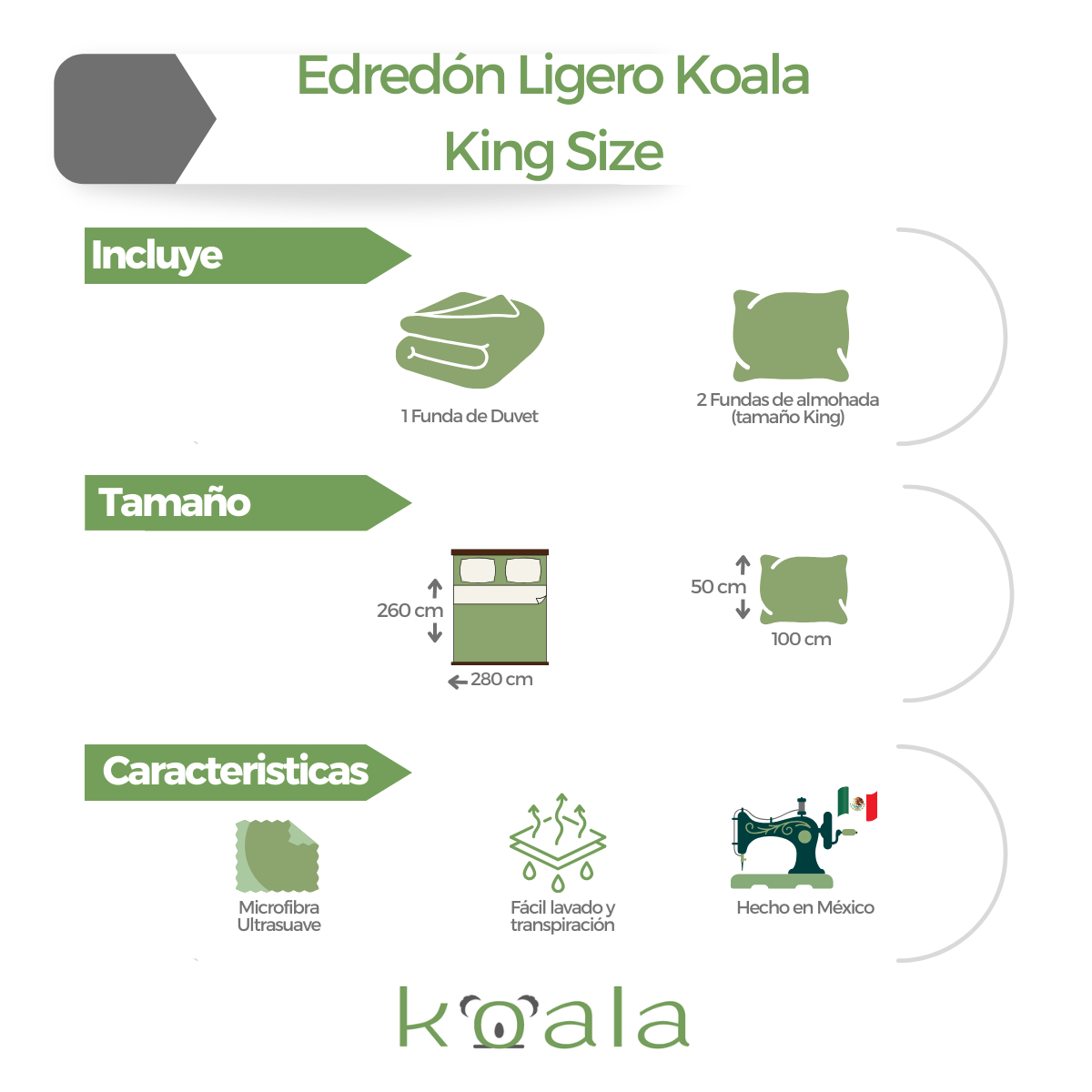 EDREDON LIGERO KOALA  -TAMAÑO Y COLOR A ELEGIR