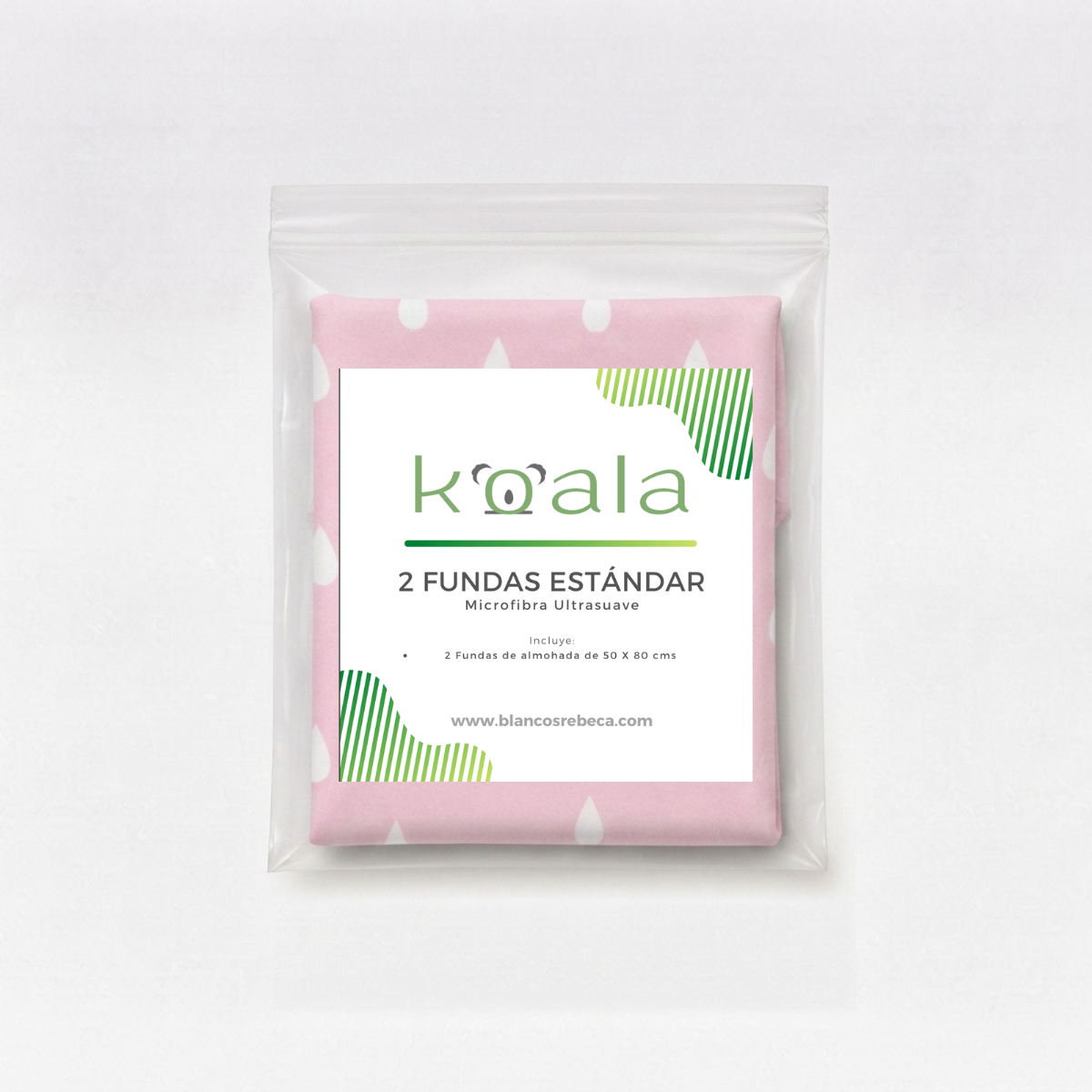 Par de Fundas de Almohada Koala Tamaño Estándar Estampada -Color a Elegir
