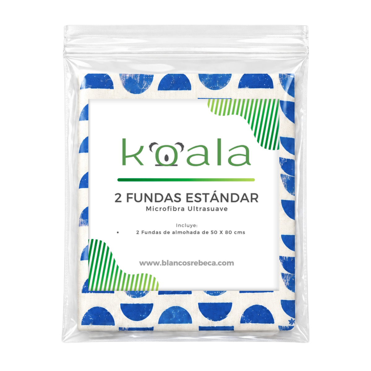 Par de Fundas de Almohada Koala Estampada -Color y tamaño a Elegir