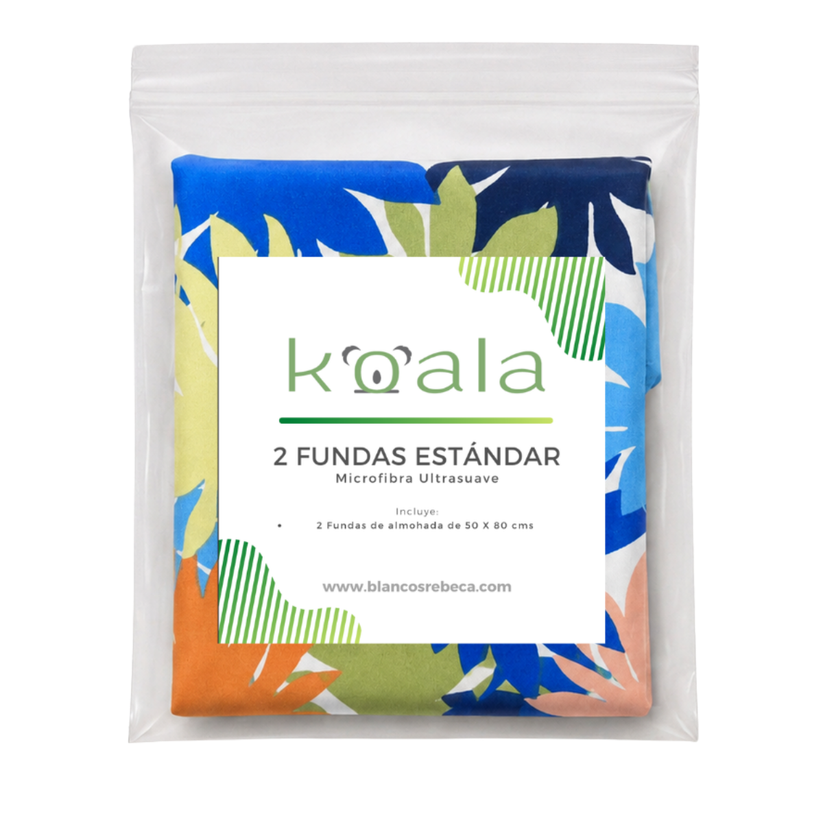 Par de Fundas de Almohada Koala Estampada -Color y tamaño a Elegir