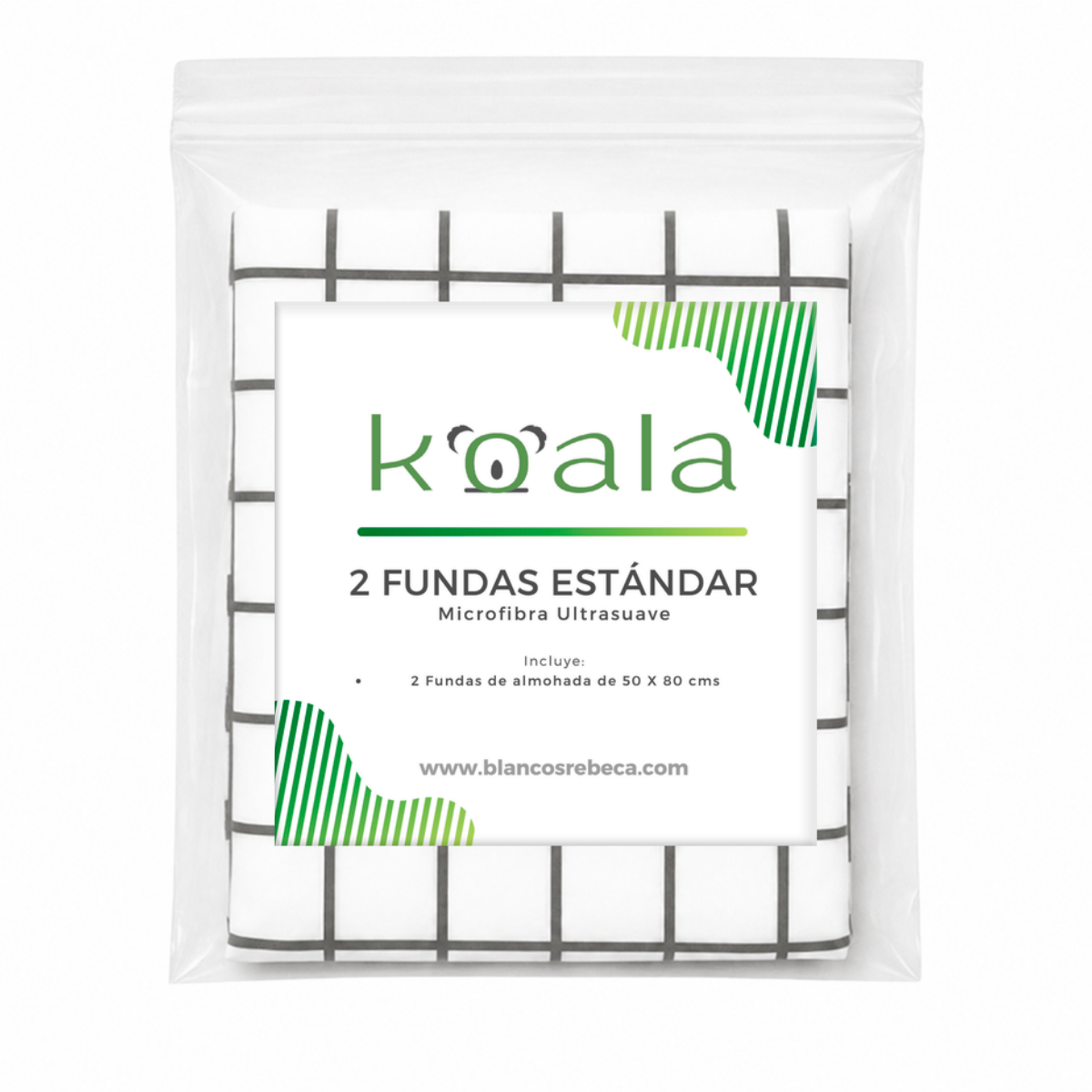Par de Fundas de Almohada Koala Estampada -Color y tamaño a Elegir