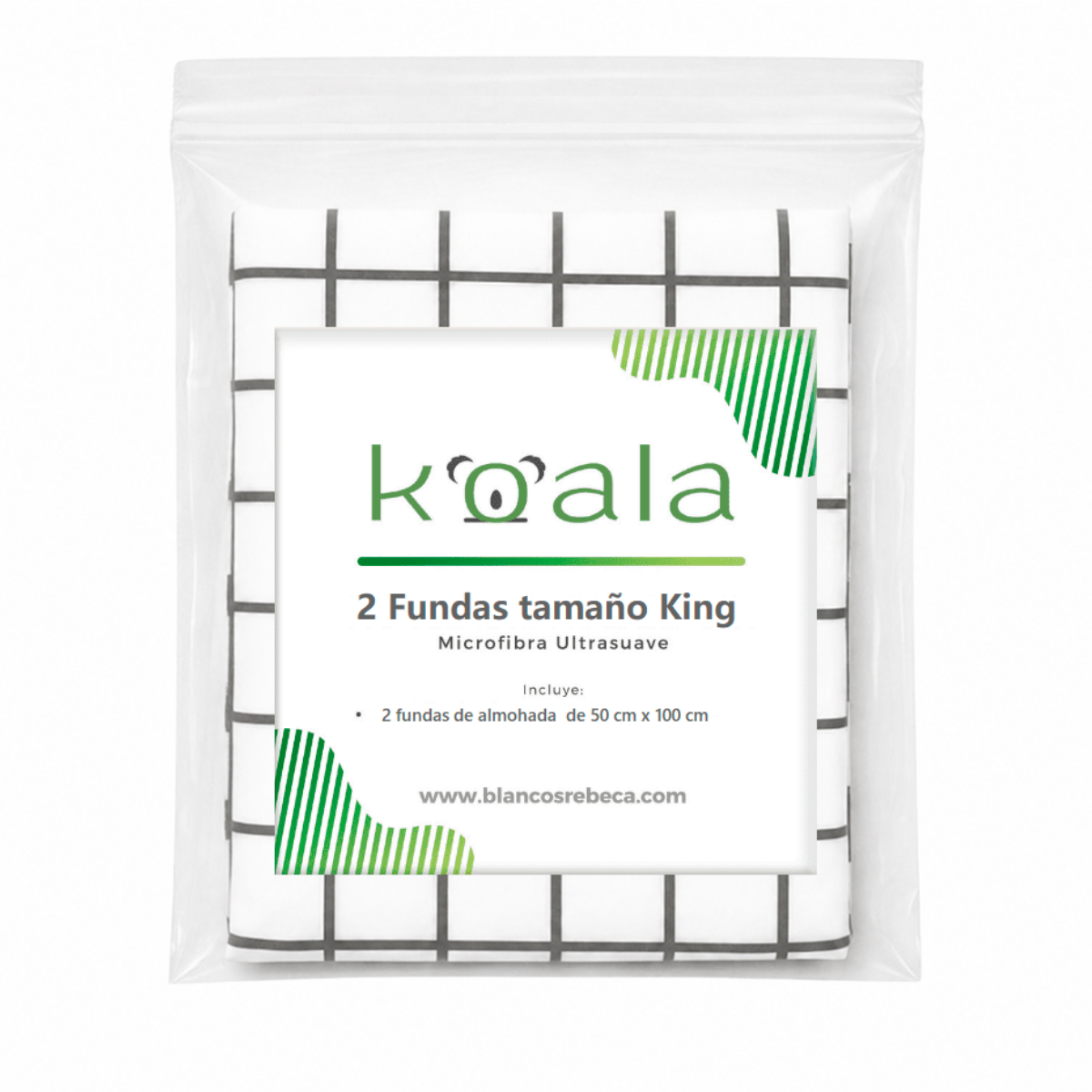 Par de Fundas de Almohada Koala Estampada -Color y tamaño a Elegir