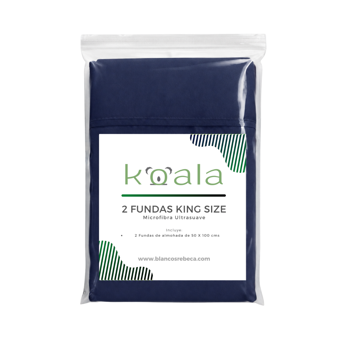 Par de Fundas de Almohada Koala Tamaño King Size -Color a Elegir