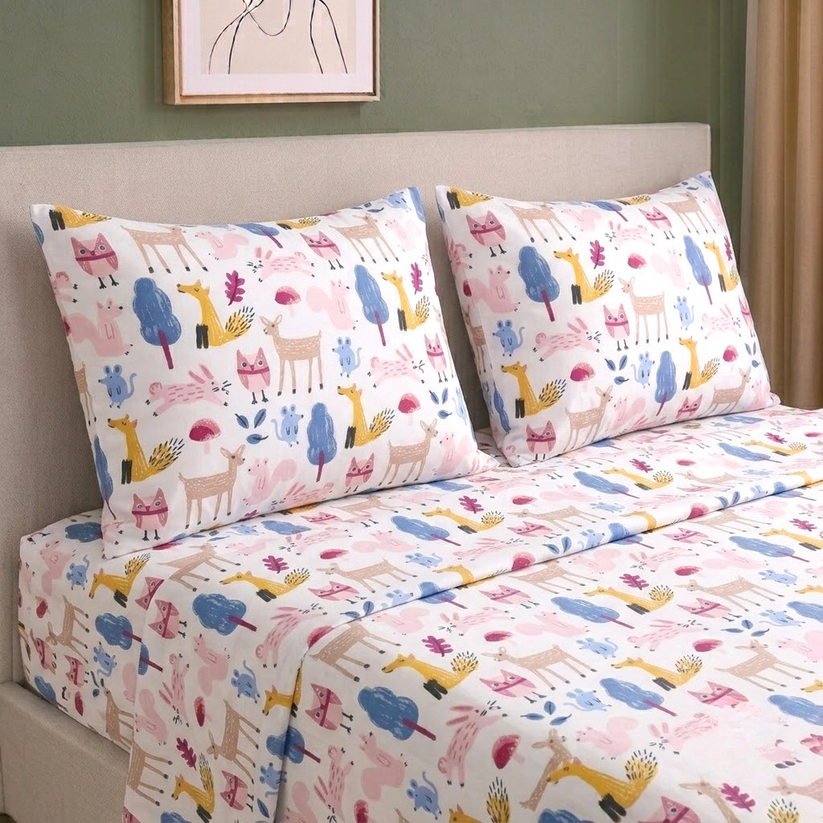 Par de Fundas de Almohada Koala Tamaño Estándar Estampada -Color a Elegir