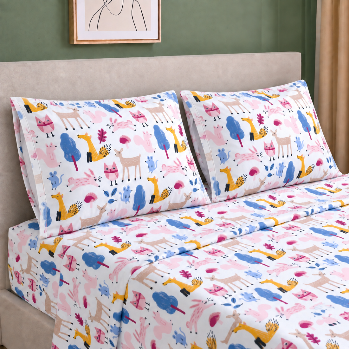 Par de Fundas de Almohada Koala Estampada -Color y tamaño a Elegir