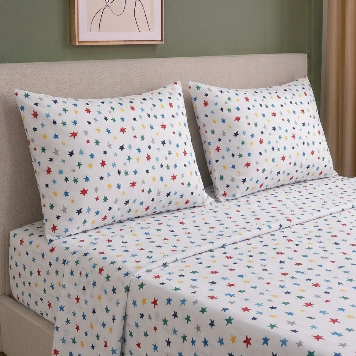 Par de Fundas de Almohada Koala Tamaño King Size Estampada -Color a Elegir