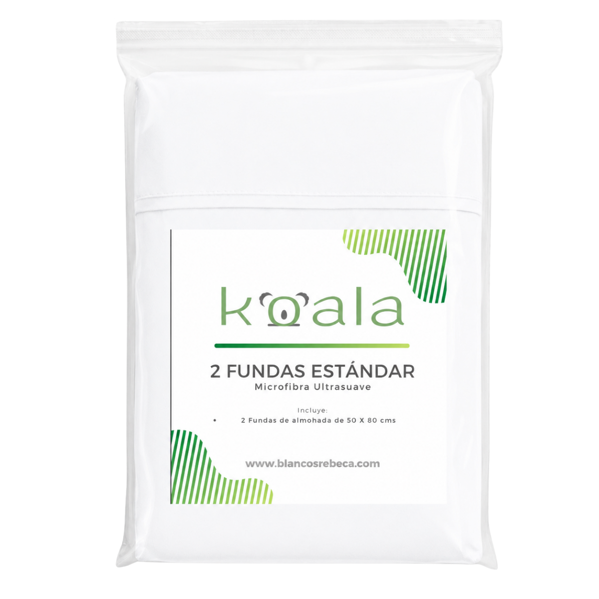 Par de Fundas de Almohada Koala Tamaño Estándar -Color a Elegir