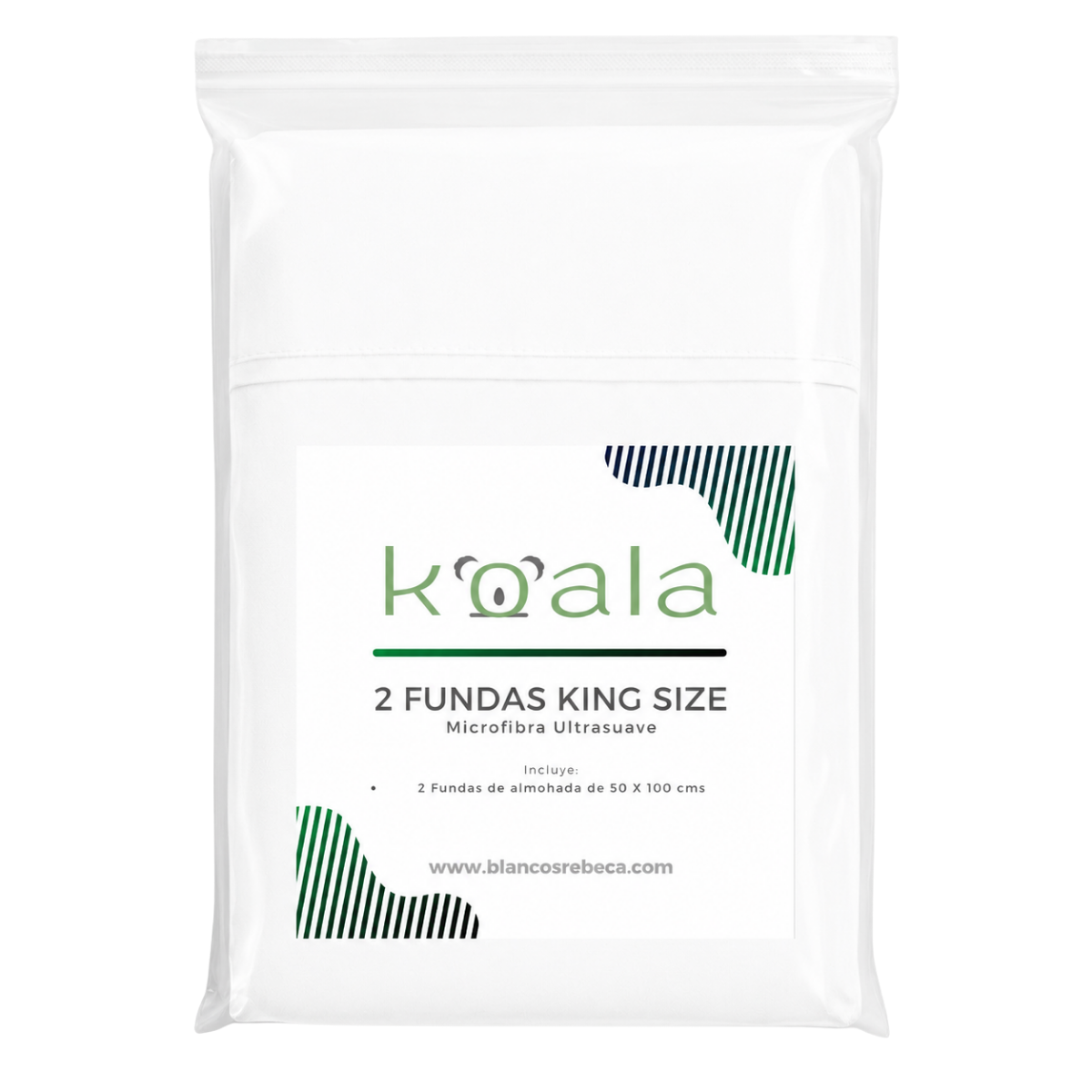Par de Fundas de Almohada Koala Tamaño King Size -Color a Elegir
