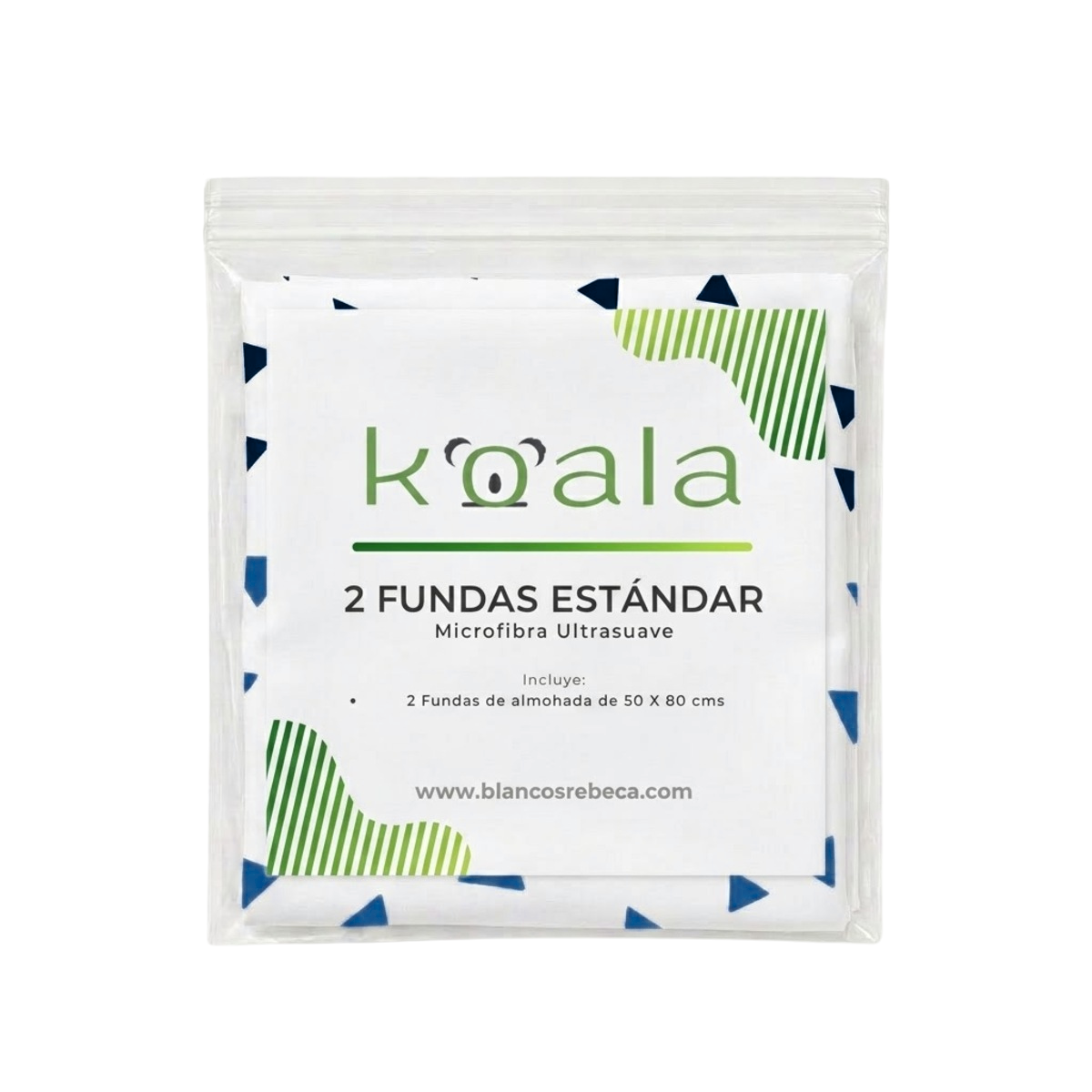 Par de Fundas de Almohada Koala Tamaño Estándar Estampada -Color a Elegir