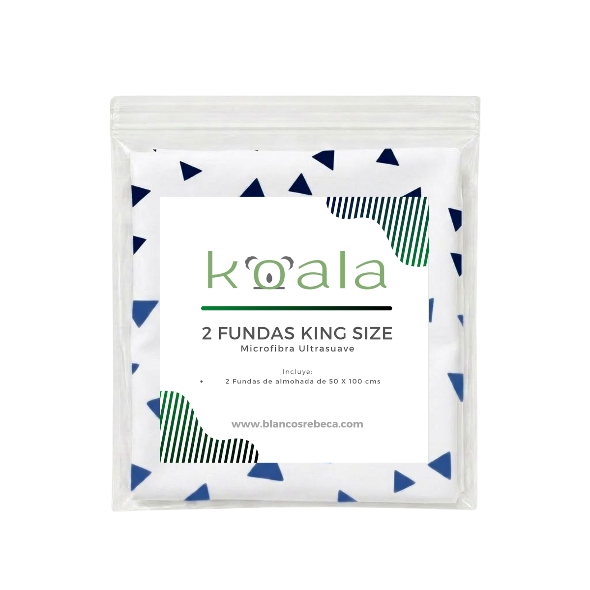 Par de Fundas de Almohada Koala Tamaño King Size Estampada -Color a Elegir