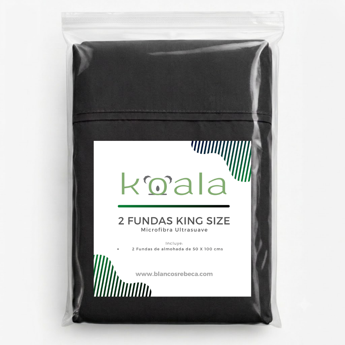 Par de Fundas de Almohada Koala Tamaño King Size -Color a Elegir