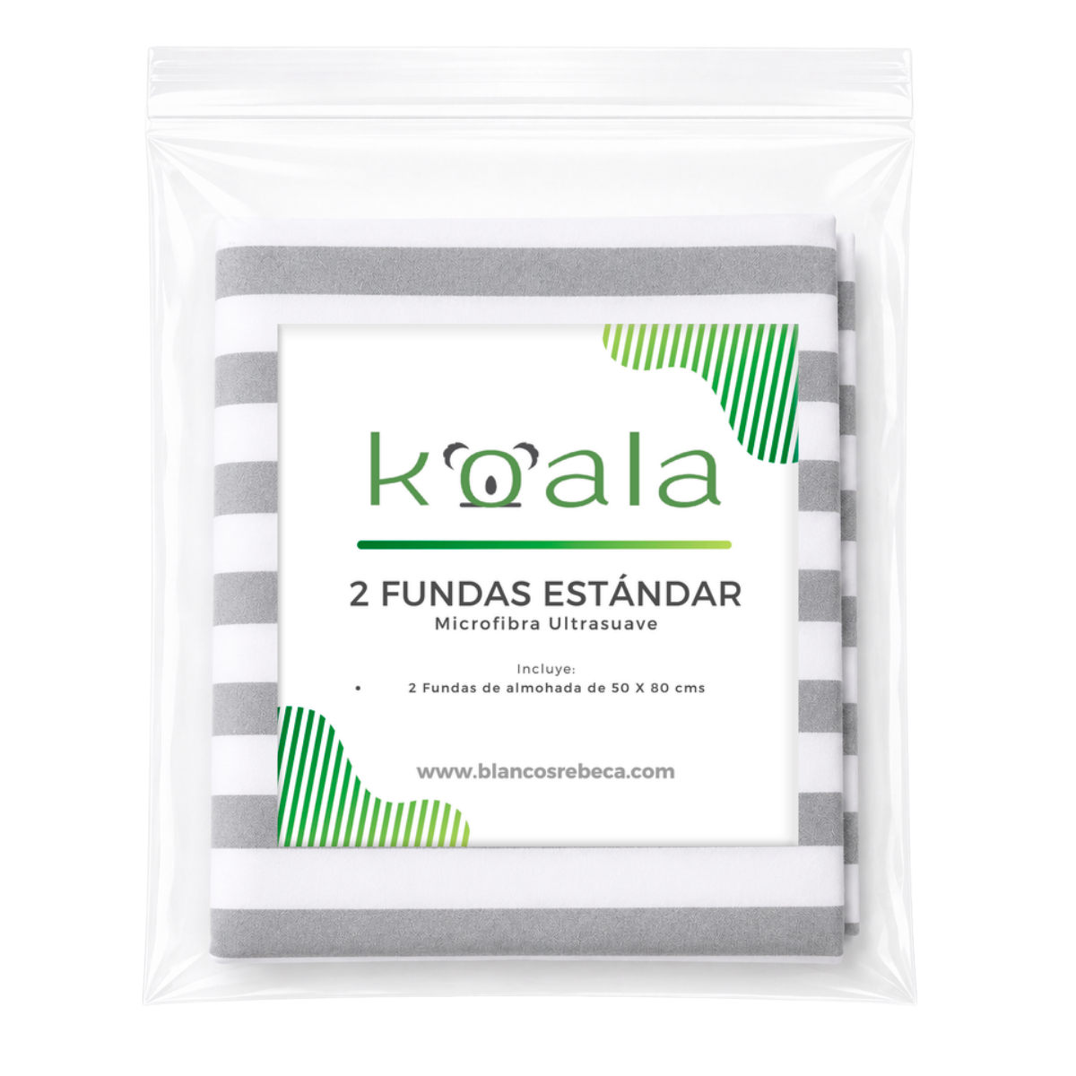 Par de Fundas de Almohada Koala Estampada -Color y tamaño a Elegir