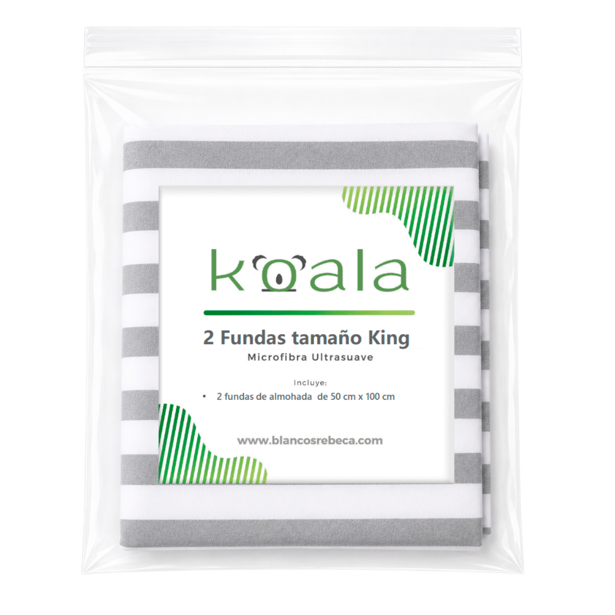 Par de Fundas de Almohada Koala Estampada -Color y tamaño a Elegir