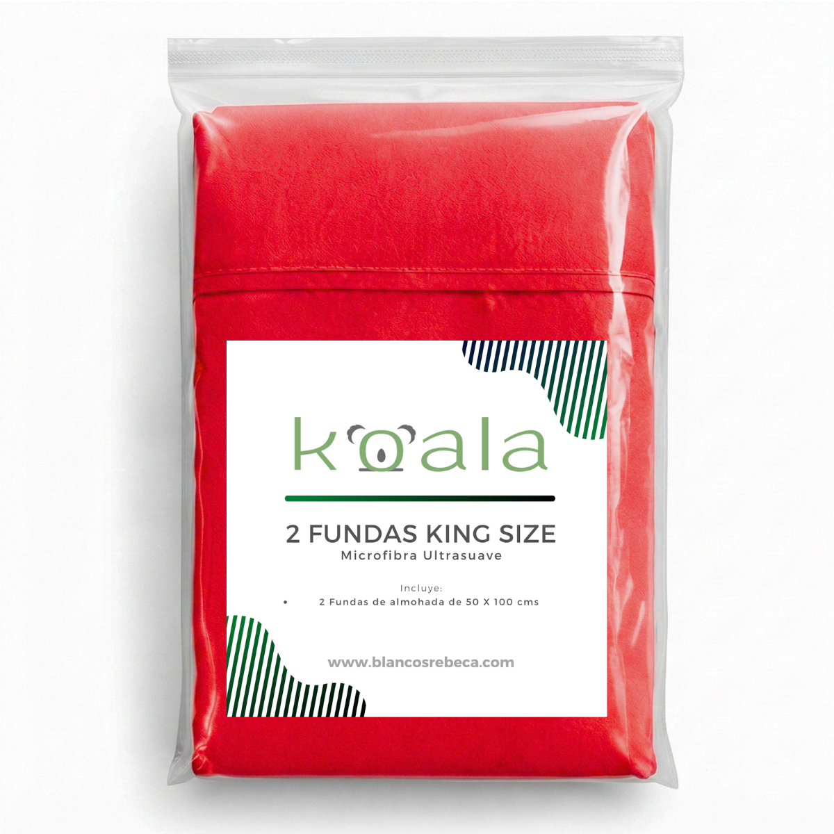 Par de Fundas de Almohada Koala Tamaño King Size -Color a Elegir