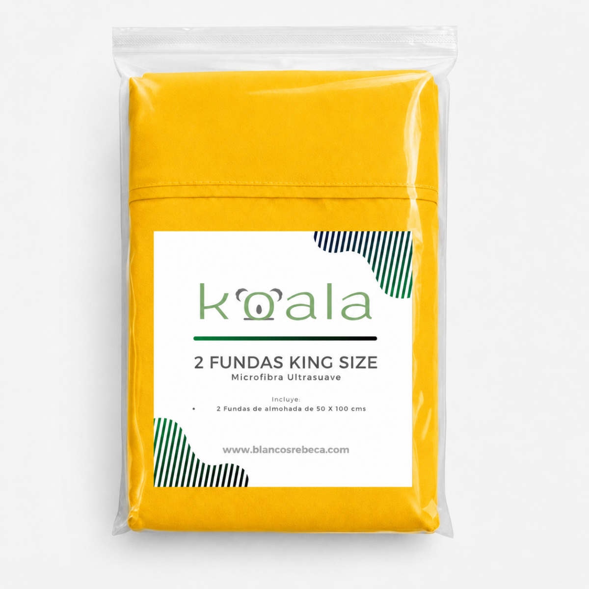 Par de Fundas de Almohada Koala Tamaño King Size -Color a Elegir