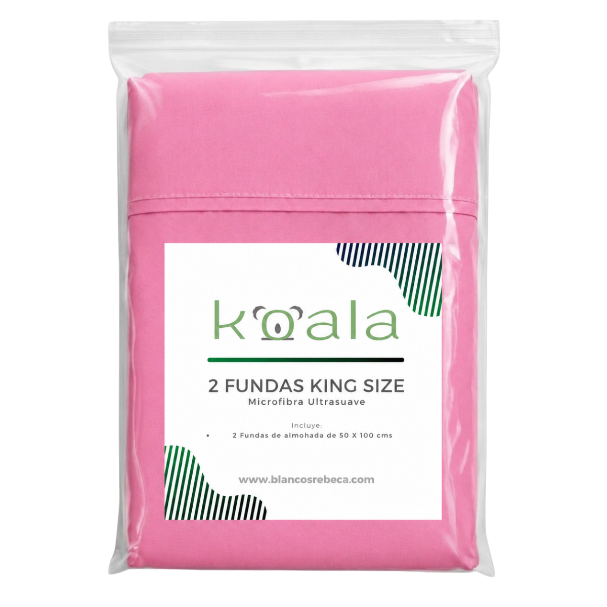Par de Fundas de Almohada Koala Tamaño King Size -Color a Elegir