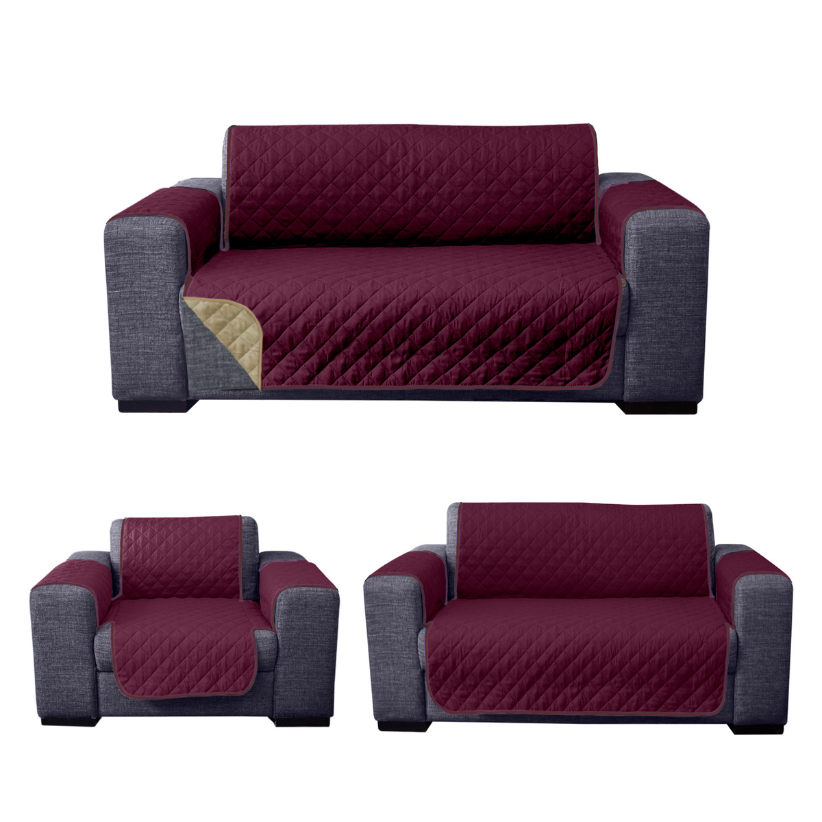 Juego de Protector de Sala de 3 Piezas - 2 Vistas - Color a elegir