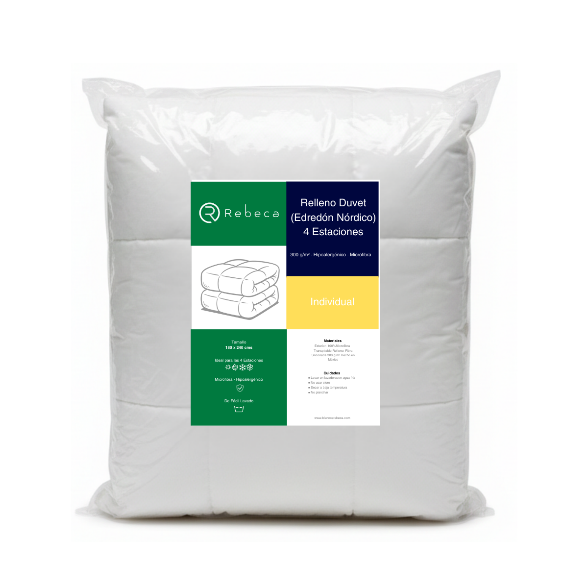 Relleno Duvet 4 Estaciones - Edredón Nórdico - Microfibra - Rebeca - Tamaño a Elegir