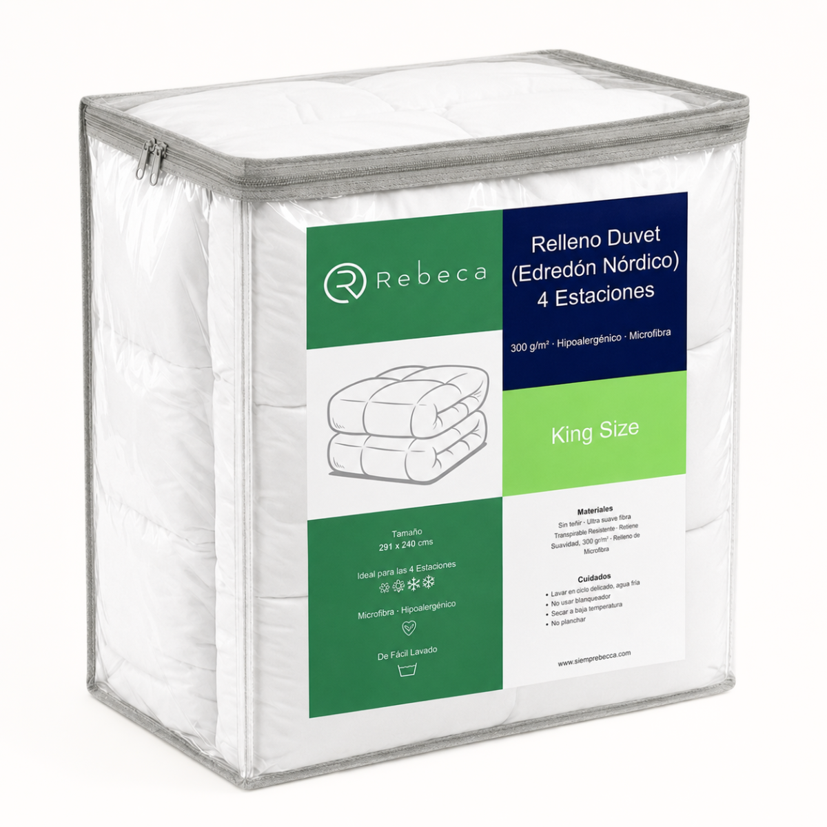 Relleno Duvet 4 Estaciones - Edredón Nórdico - Microfibra - Rebeca - Tamaño a Elegir