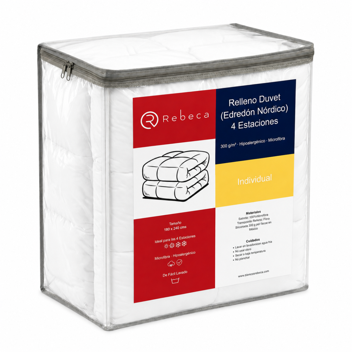 Relleno Duvet 4 Estaciones - Edredón Nórdico - Algodón - Rebeca - Tamaño a Elegir