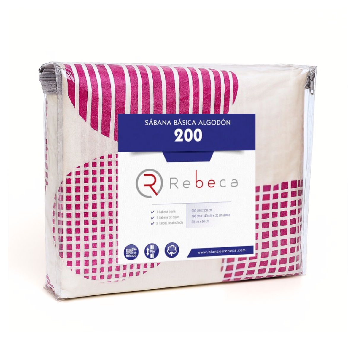 Juego de Sábanas Básica Algodón Percal 200 Estampado -Tamaño y color a elegir