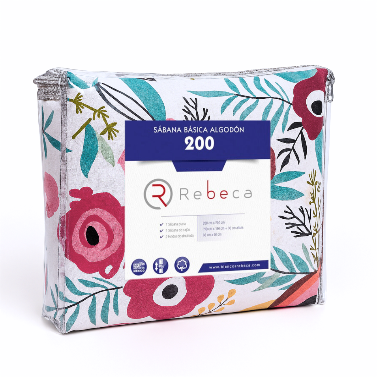 Juego de Sábanas Básica Algodón Percal 200 Estampado -Tamaño y color a elegir