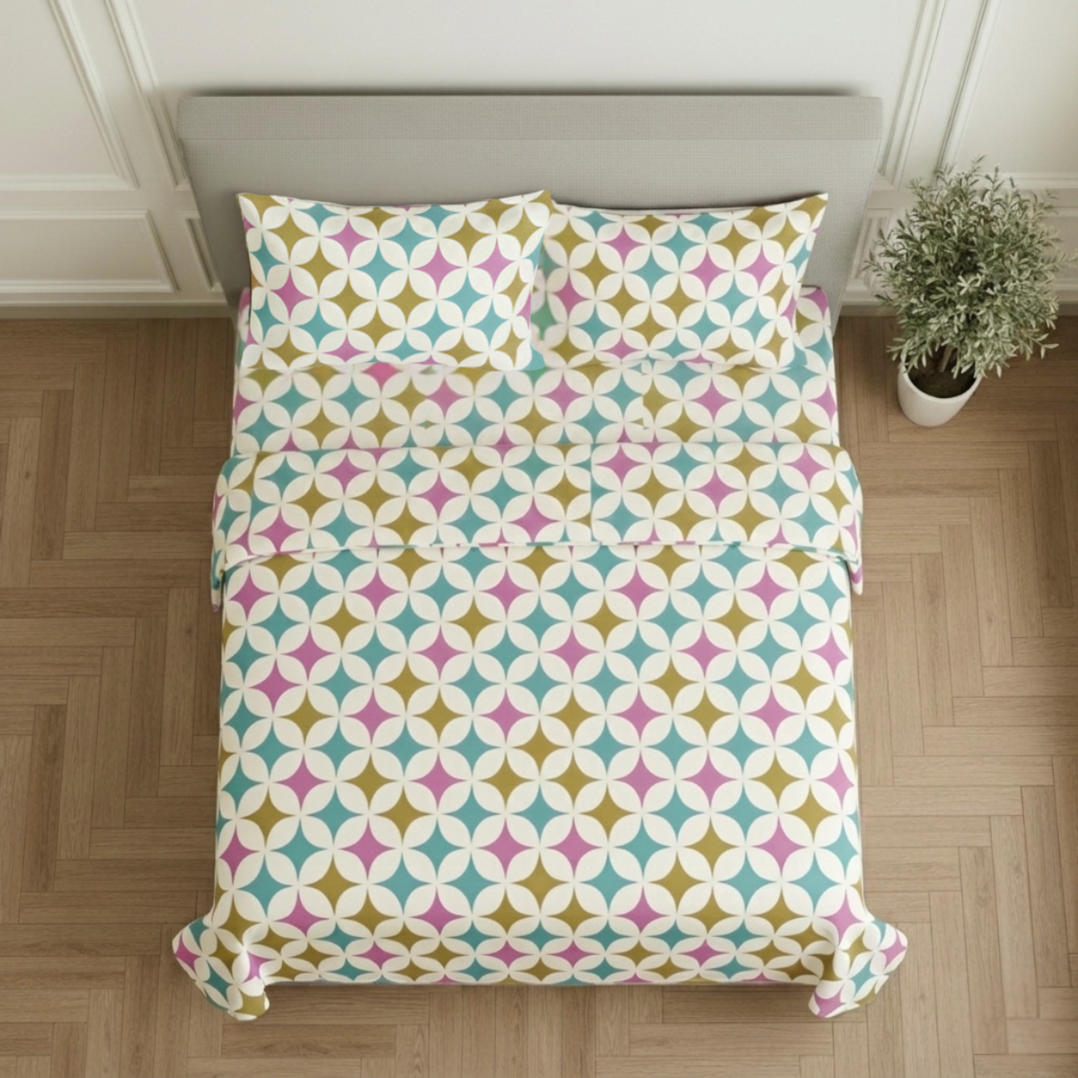 Juego de Sábanas Básica Algodón Percal 200 Estampado -Tamaño y color a elegir