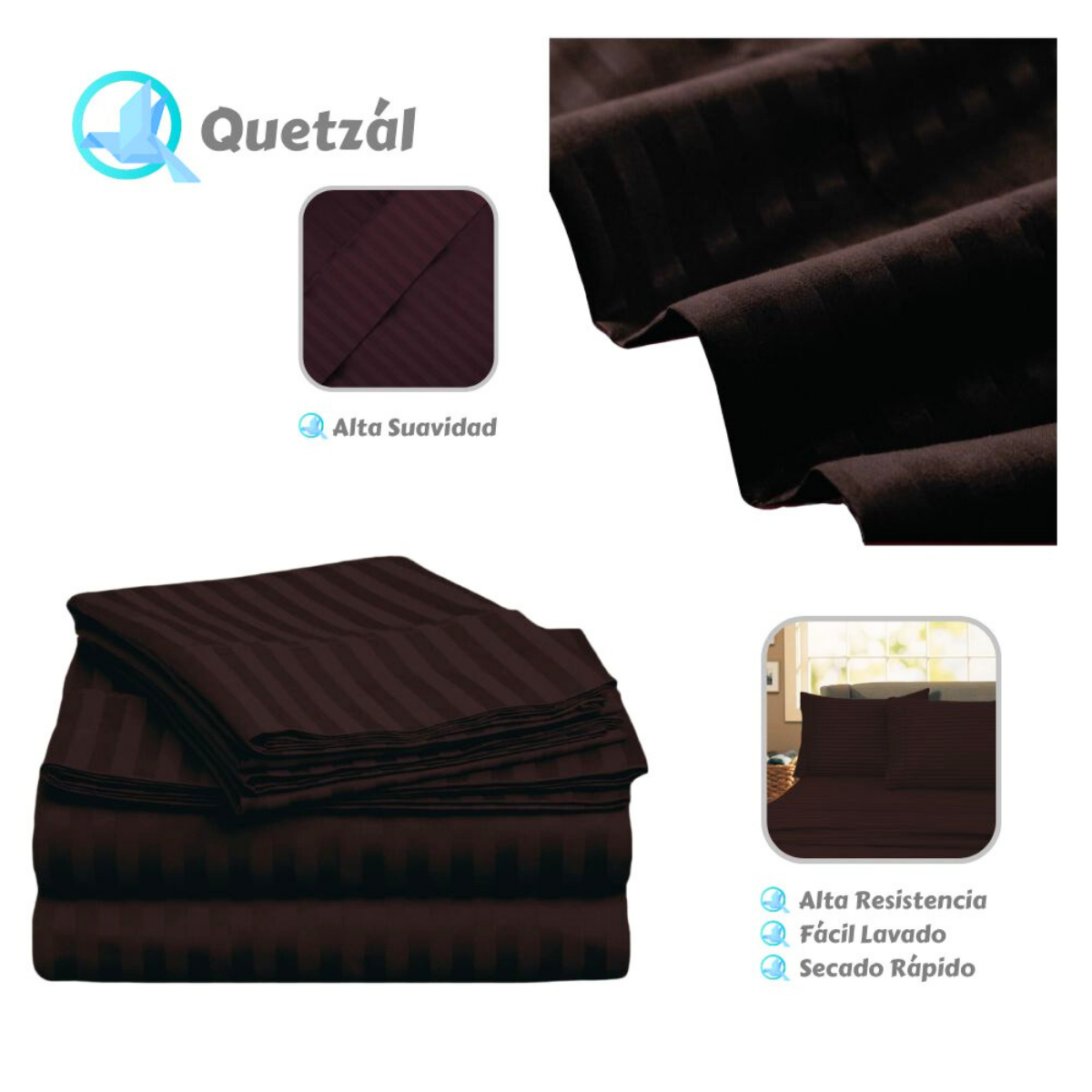 Juego de Sábanas Microfibra Suave Quetzal