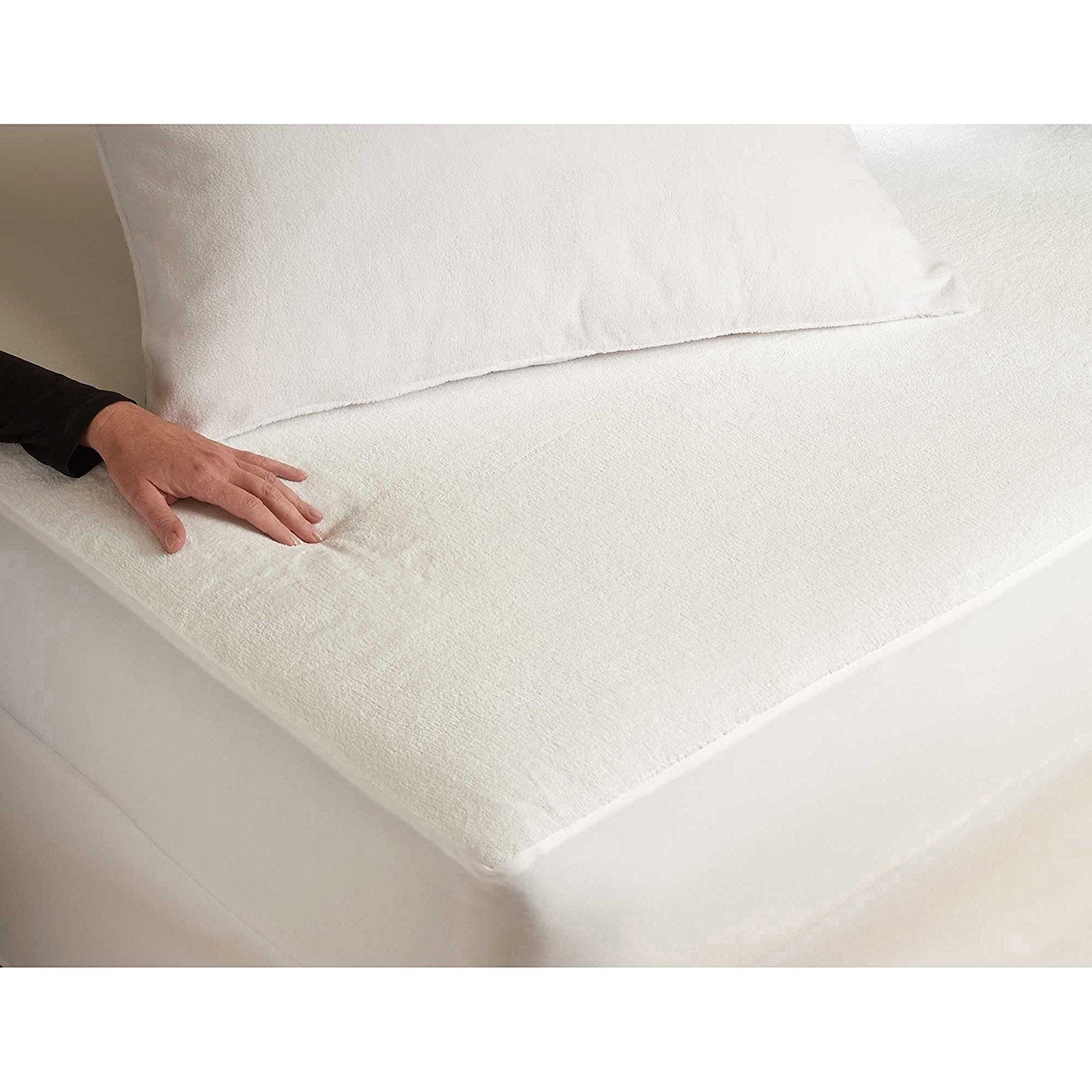 Funda de colchón antiácaros de vellón impermeable blanco La
